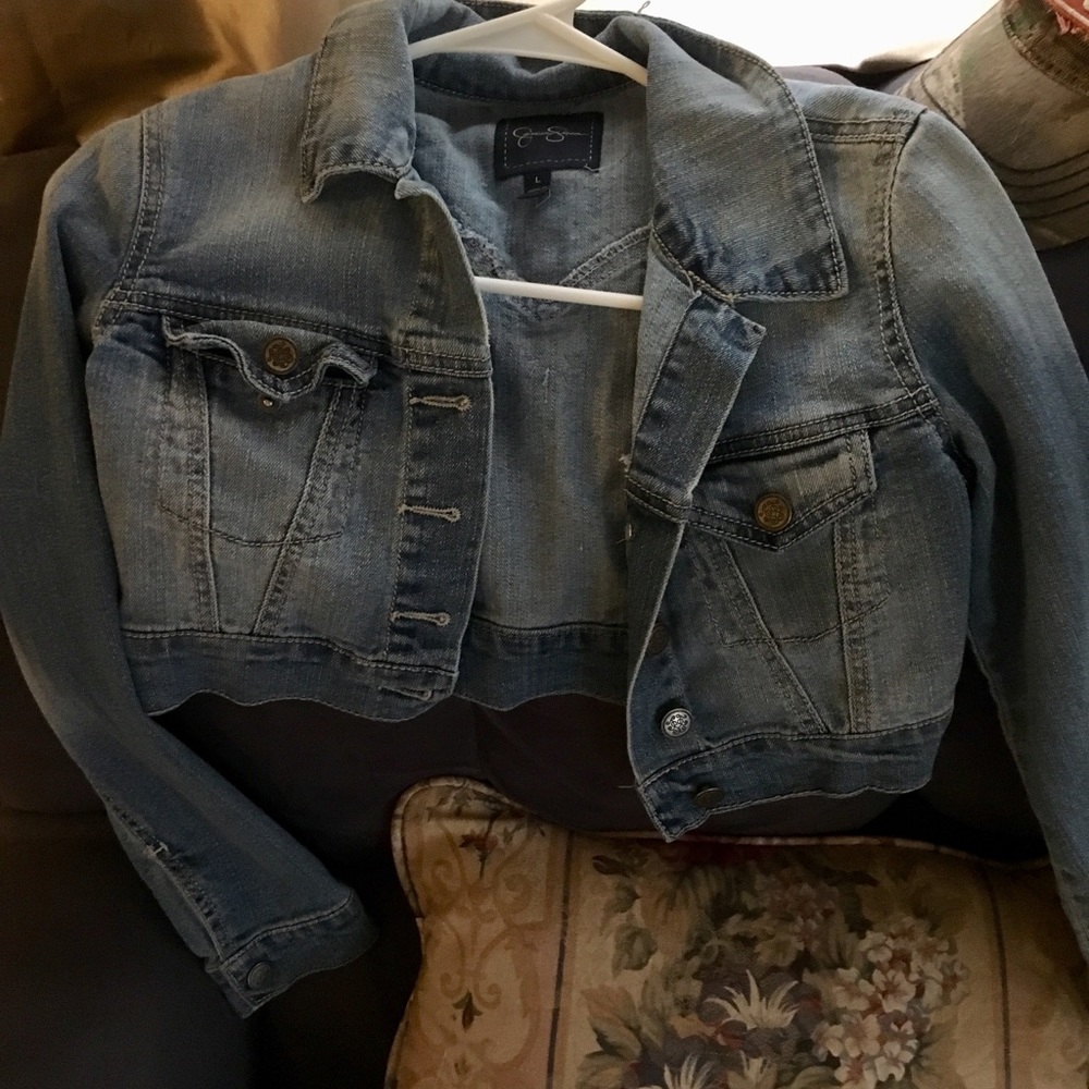 Crop Jessica Simpson jean jacket size large